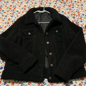 Women’s black fuzzy jacket